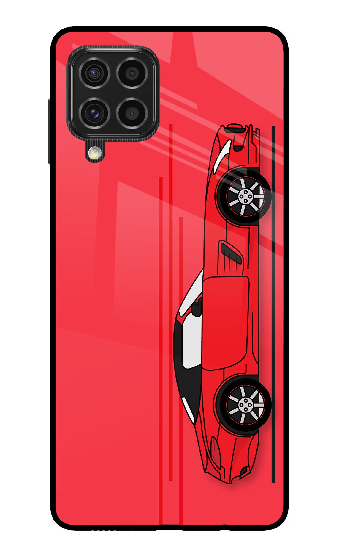 Red Velocity Samsung F62 Glass Case Back Cover by Casekaro