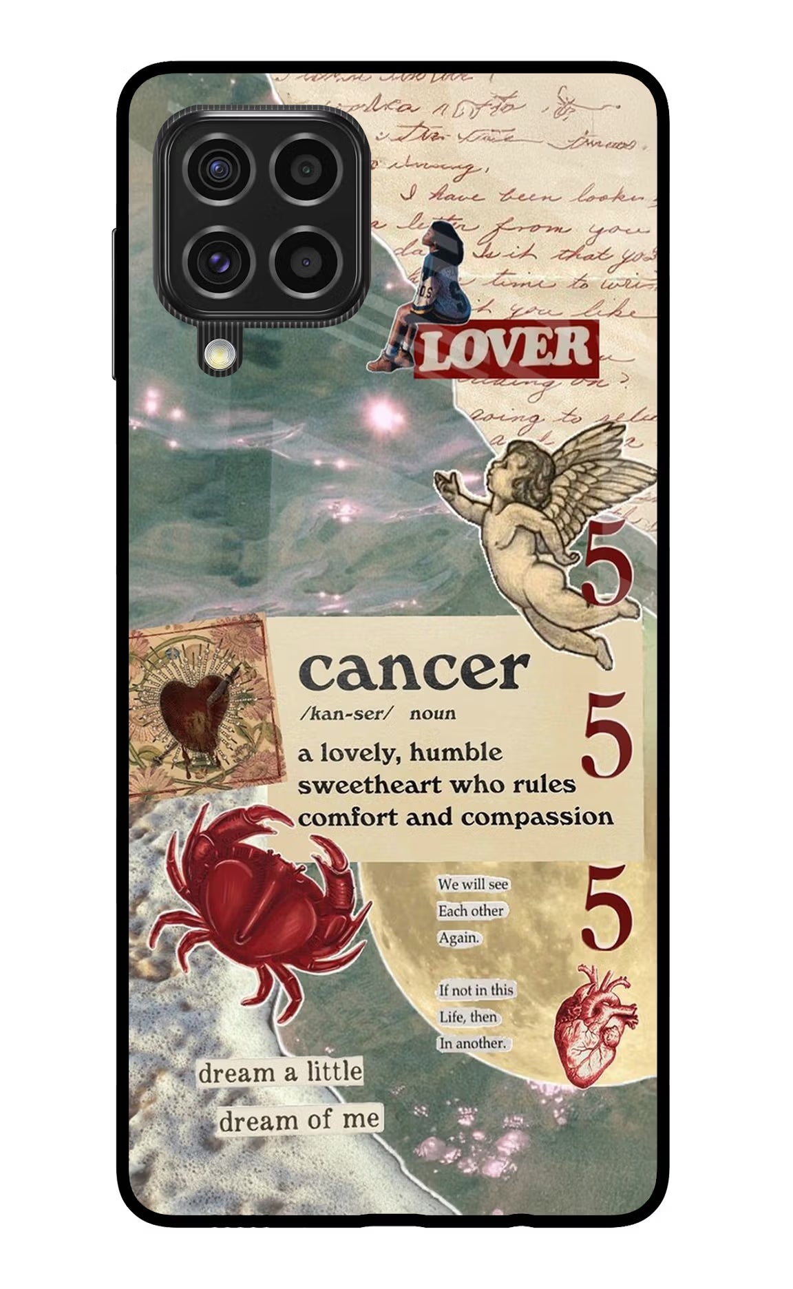 Cancer Zodiac Samsung F62 Glass Case Back Cover by Casekaro
