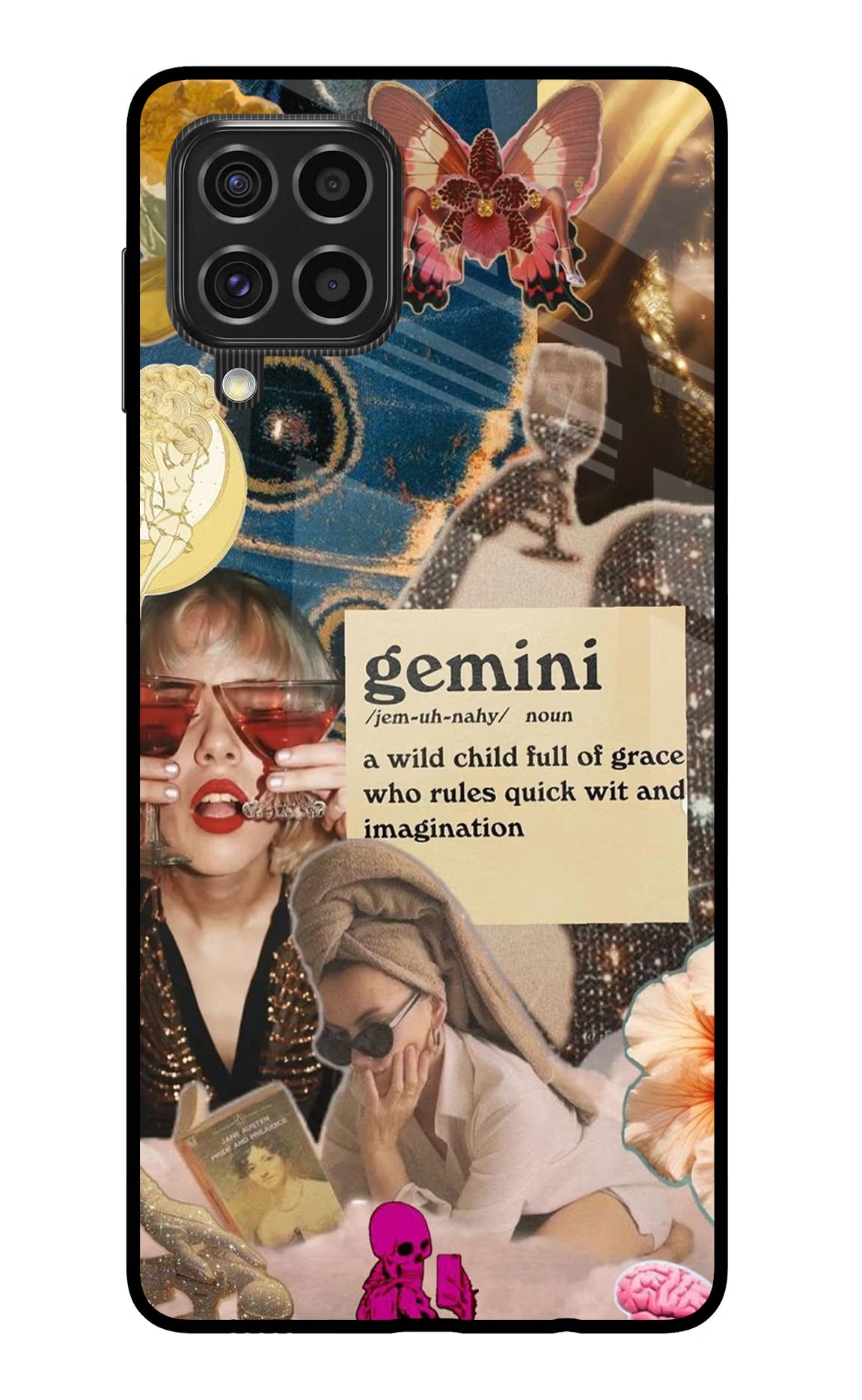 Gemini Zodiac Samsung F62 Glass Case Back Cover by Casekaro