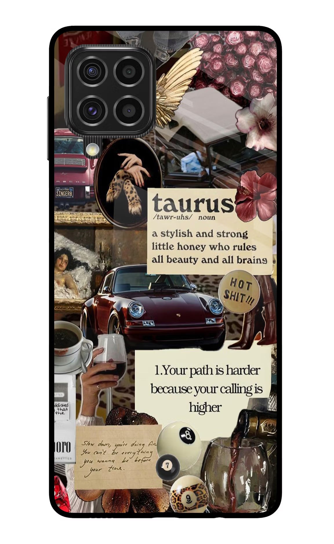 Taurus Zodiac Samsung F62 Glass Case Back Cover by Casekaro