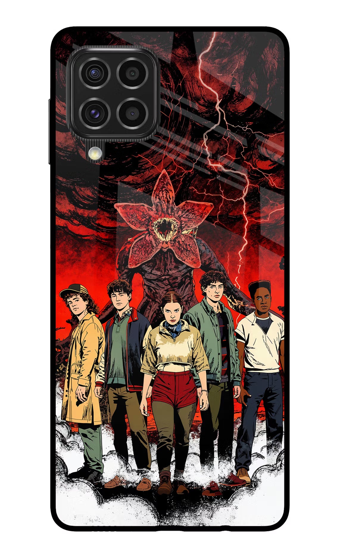 Ordinary Things Characters Samsung F62 Glass Case Back Cover by Casekaro