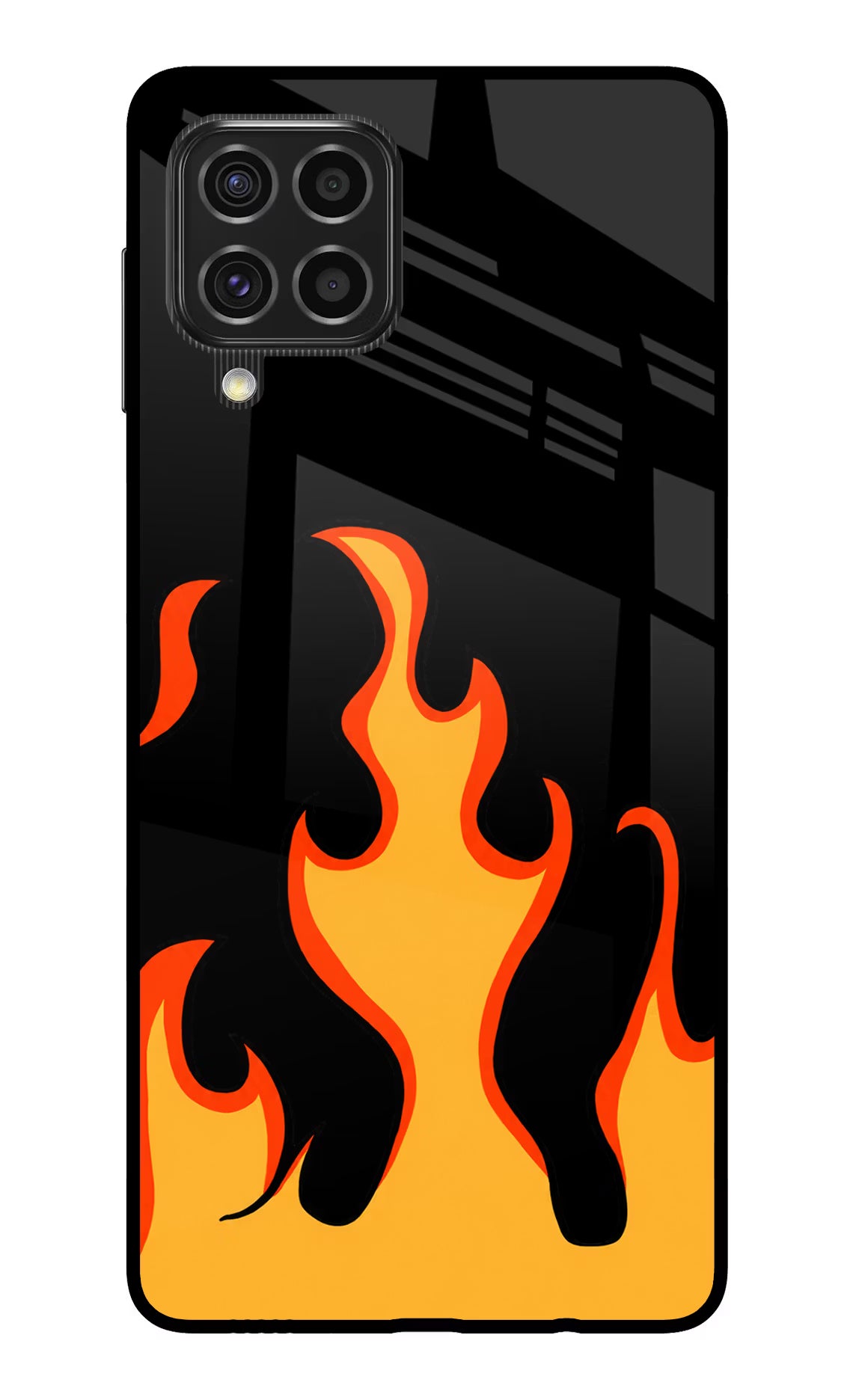 Fired Up – Black Samsung F62 Glass Case