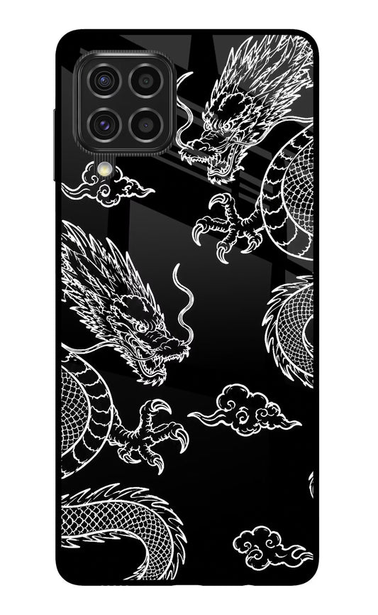Twin Dragons Samsung F62 Glass Case