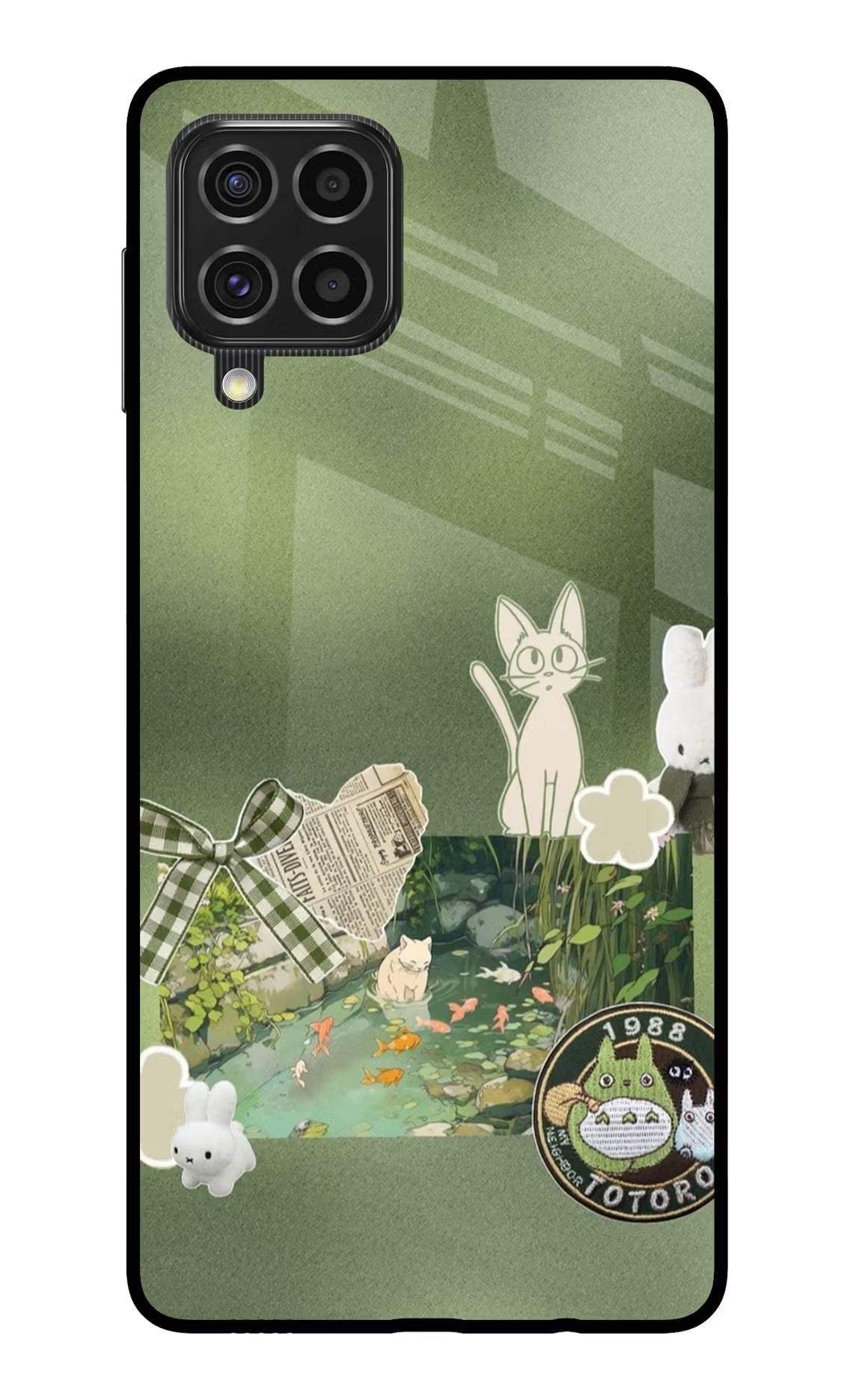 Aesthetic anime Samsung F62 Glass Case Back Cover by Casekaro