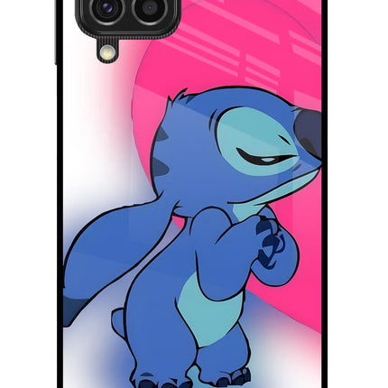 Stitch Hug Samsung F62 Glass Case