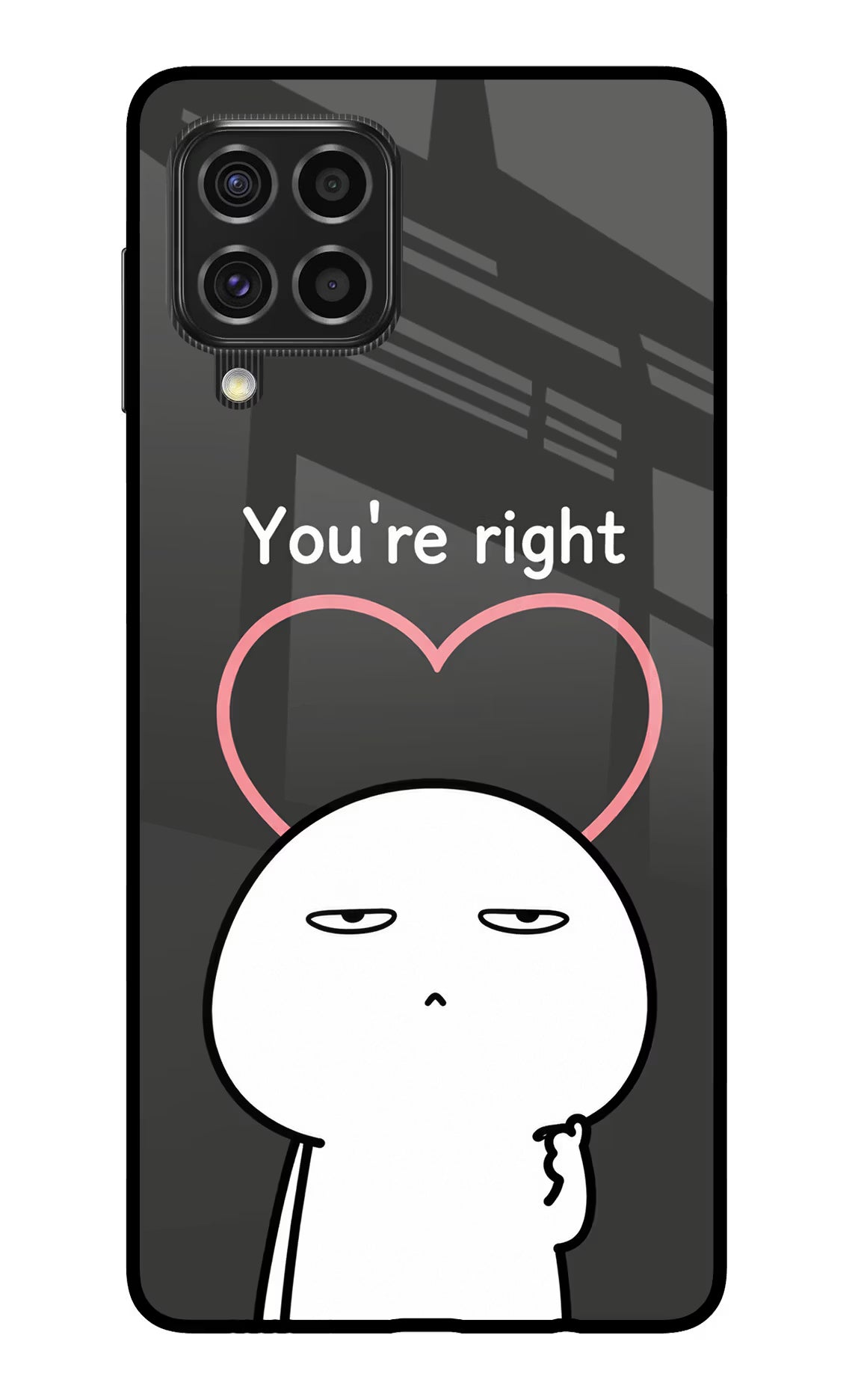 You're Right Samsung F62 Glass Case