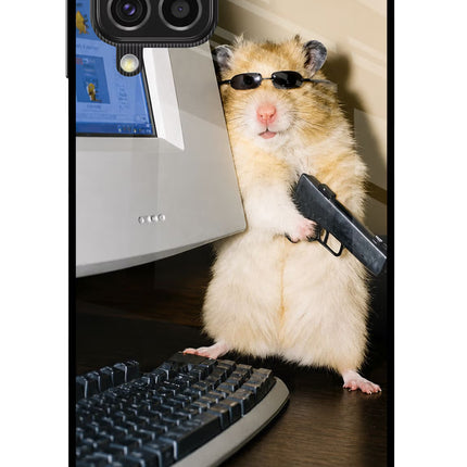 Hacker Hamster Samsung F62 Glass Case
