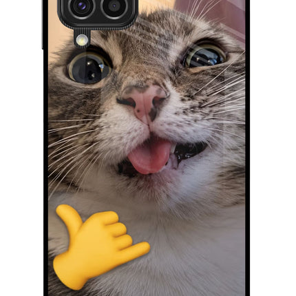 Silly Cat Call Samsung F62 Glass Case