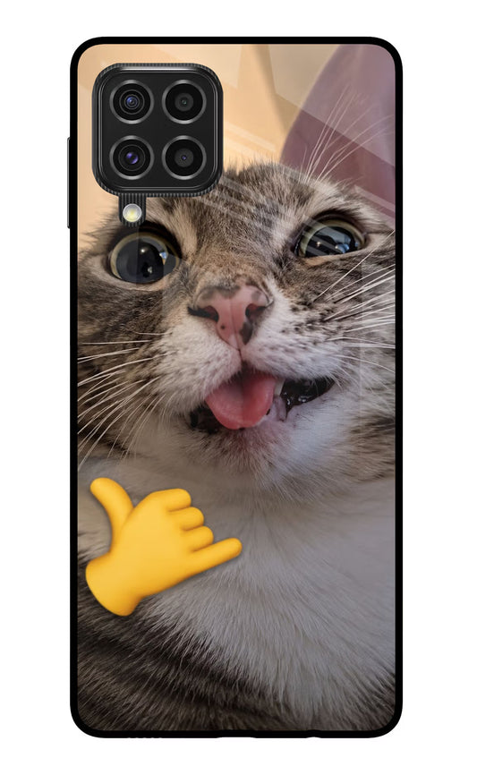 Silly Cat Call Samsung F62 Glass Case
