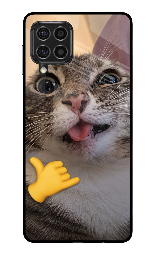 Silly Cat Call Samsung F62 Glass Case
