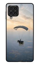 Skydiving Cow Samsung F62 Glass Case