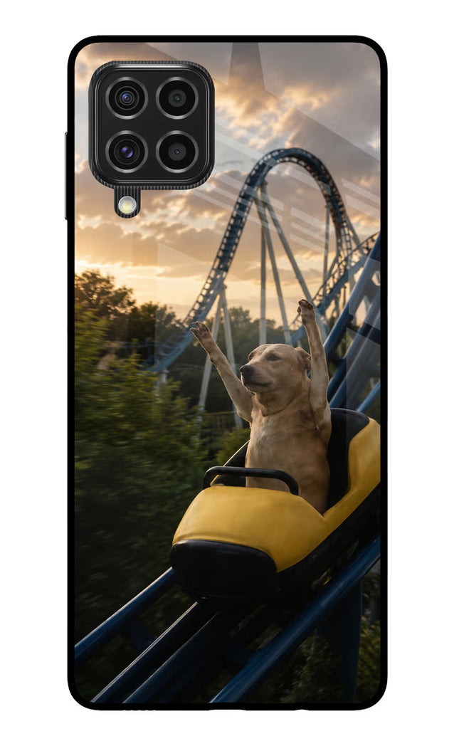 Rollercoaster Dog Samsung F62 Glass Case
