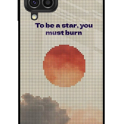 Pixel Sun Samsung F62 Glass Case Back Cover by Casekaro