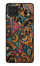 Folk Print Samsung F62 Glass Case
