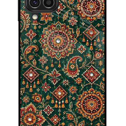Green Pataka Samsung F62 Glass Case
