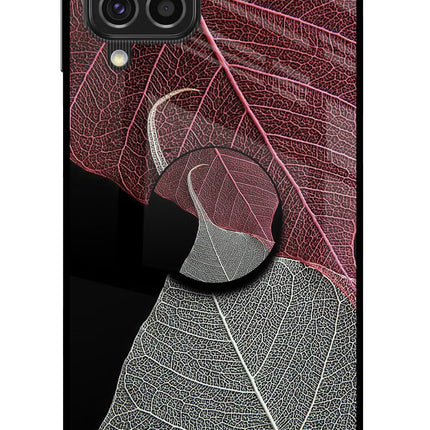 Leaf Pattern Samsung F62 Glass Case