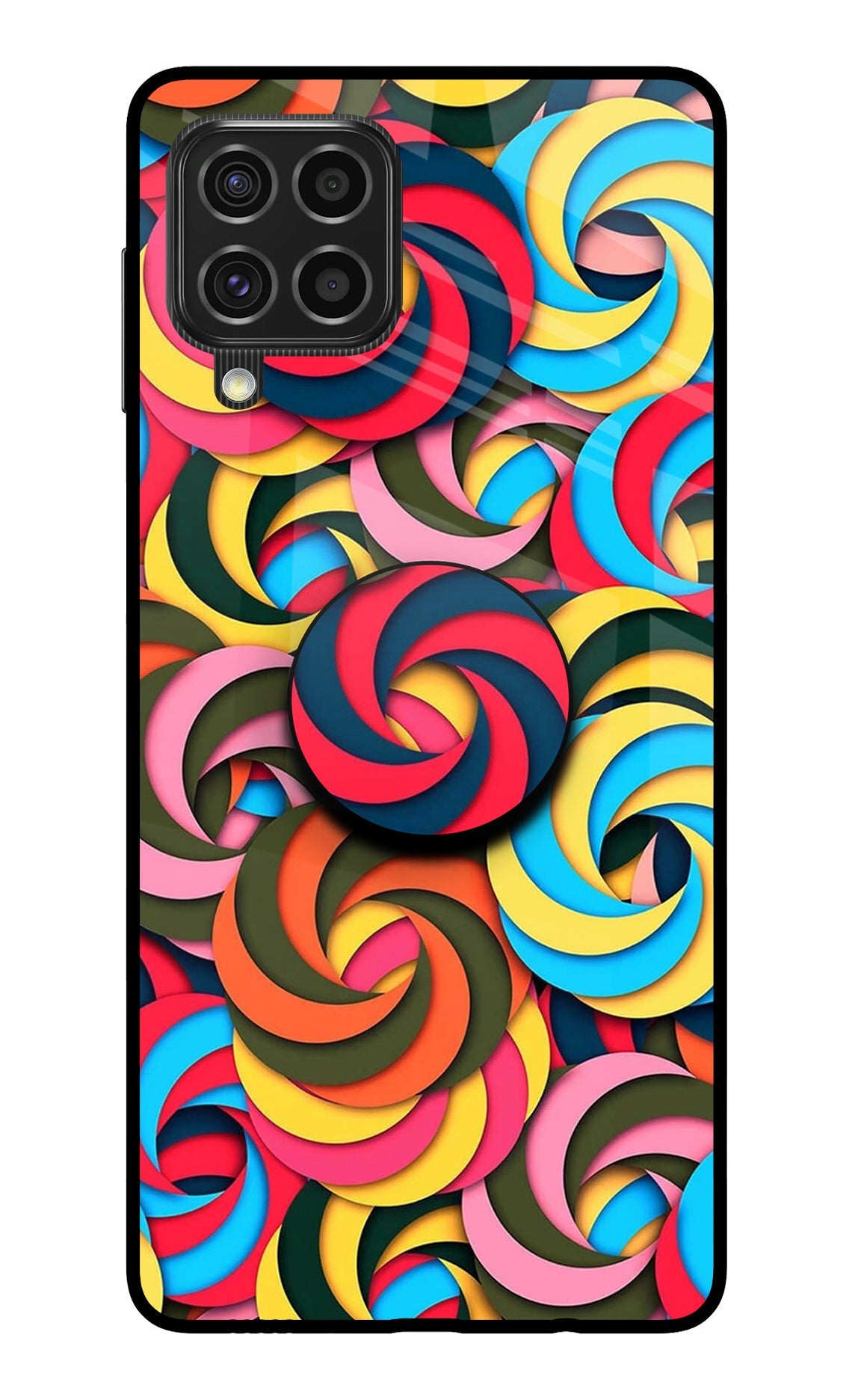 Spiral Pattern Samsung F62 Glass Case