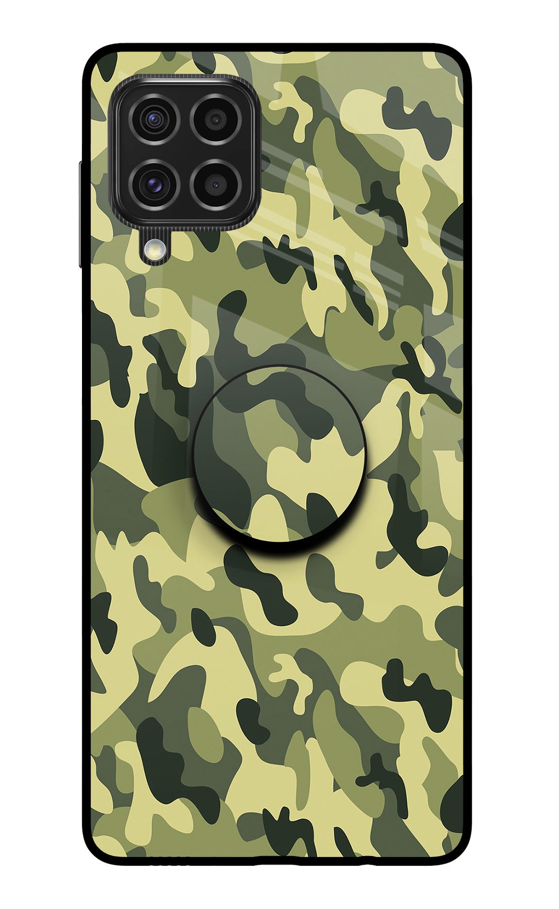 Camouflage Samsung F62 Glass Case