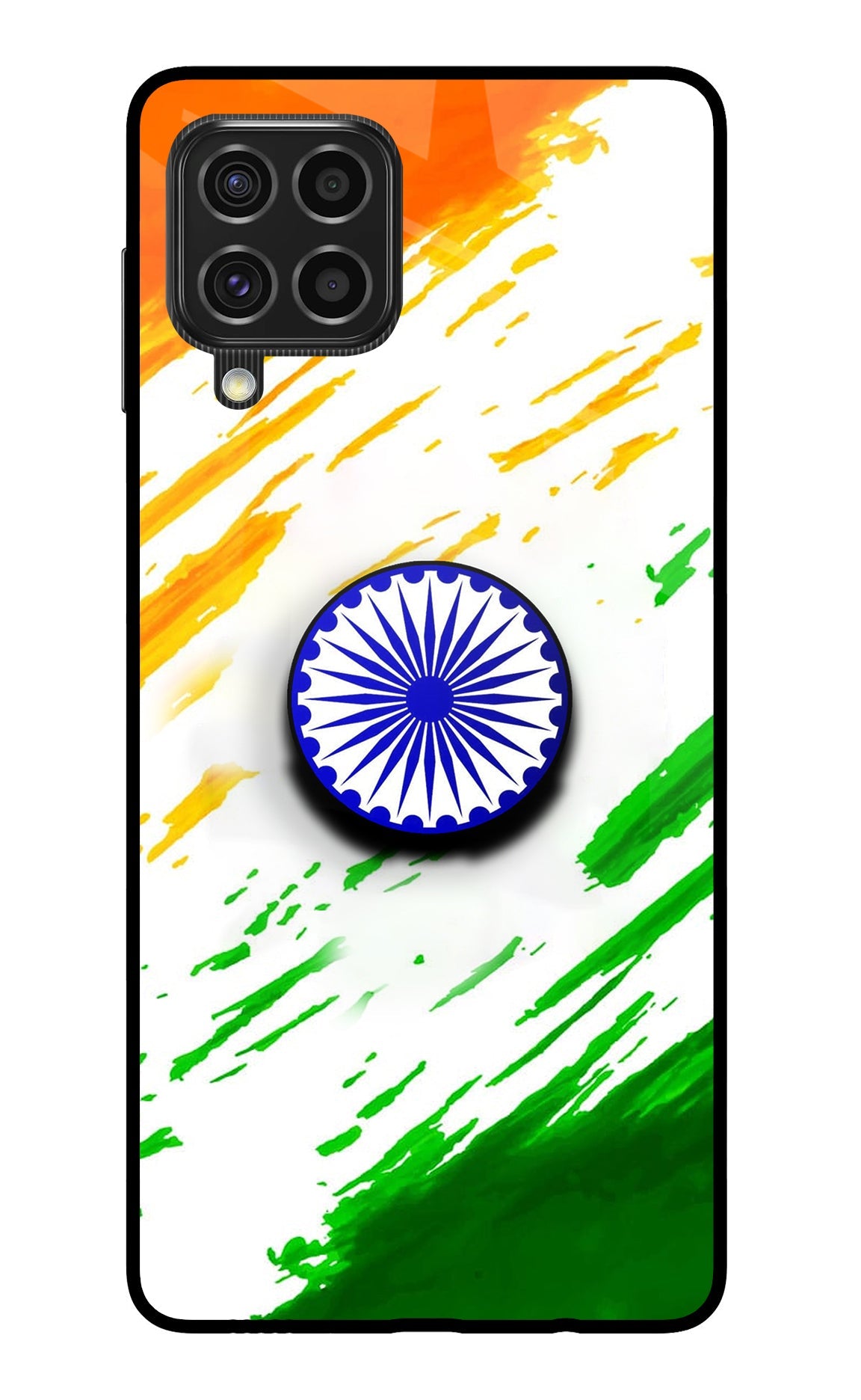 Indian Flag Ashoka Chakra Samsung F62 Glass Case