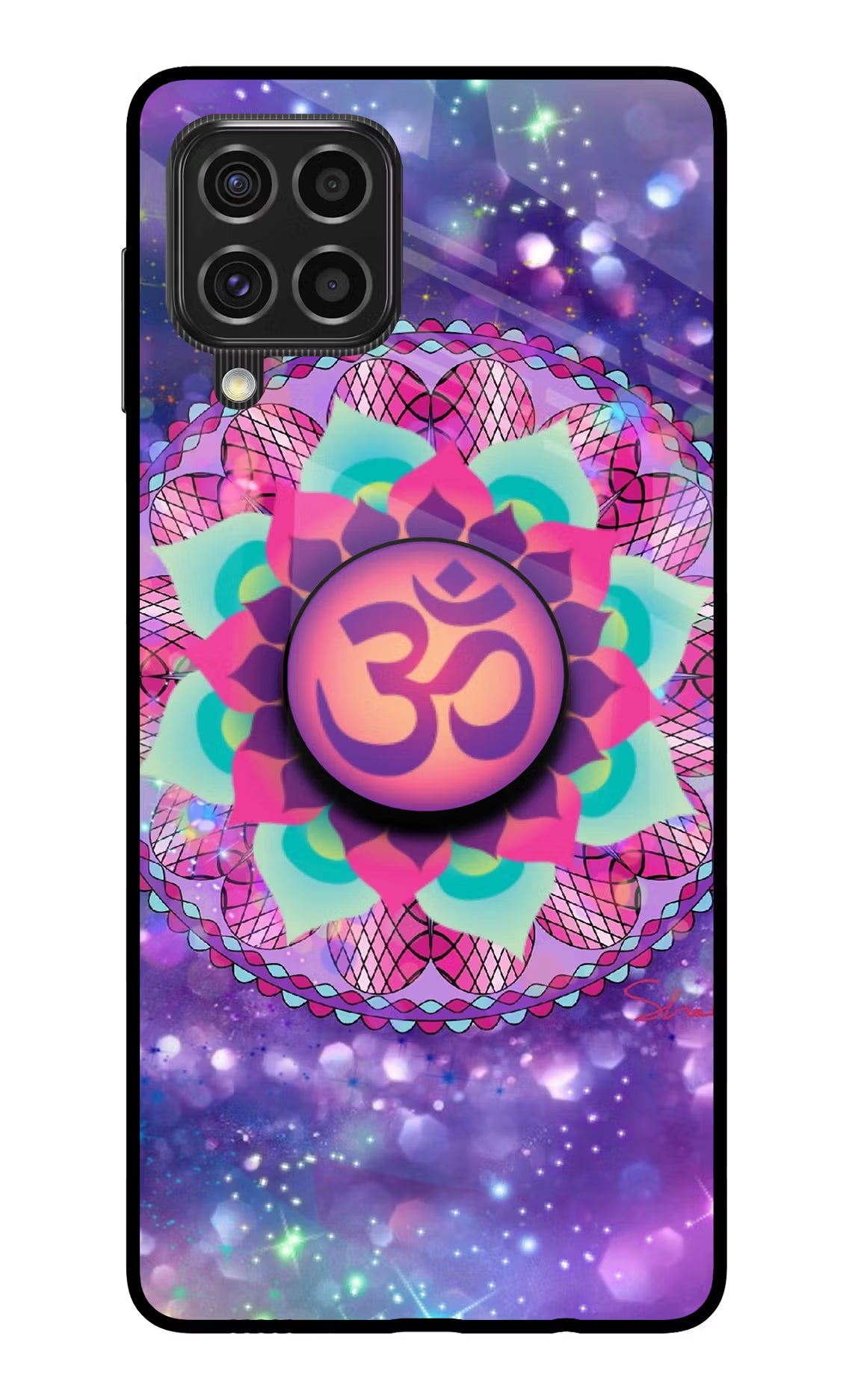 Om Purple Samsung F62 Pop Case by Casekaro