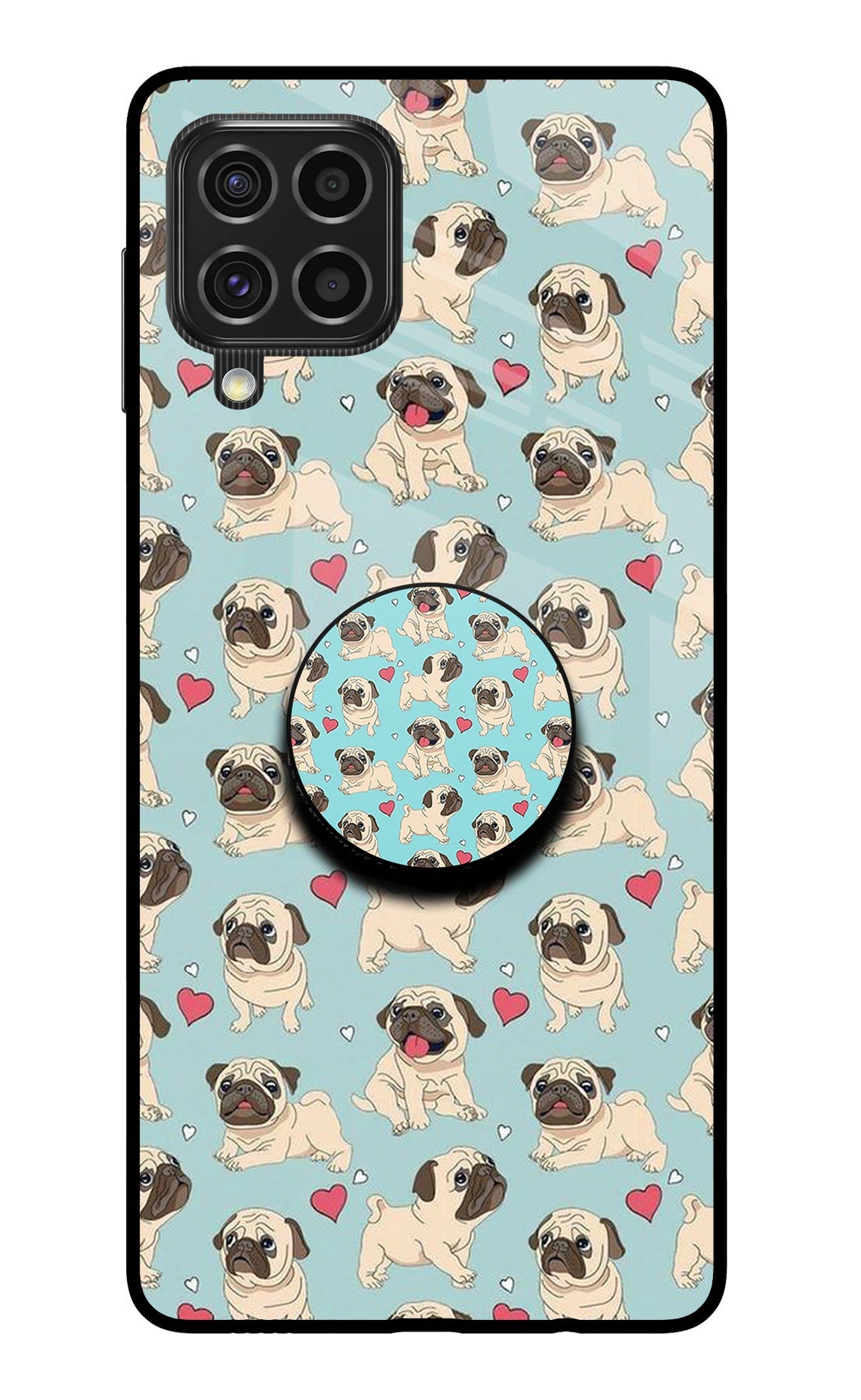 Pug Dog Samsung F62 Glass Case