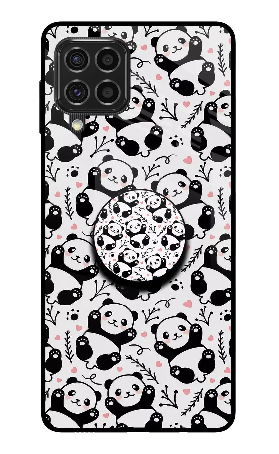 Cute Panda Samsung F62 Pop Case, Glass case