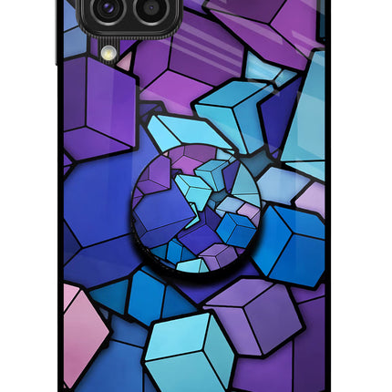 Cubic Abstract Samsung F62 Glass Case
