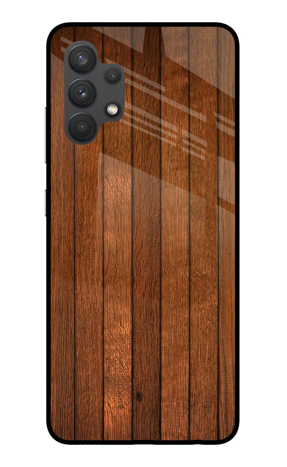 Wooden Artwork Bands Samsung A32 4G Glass Case