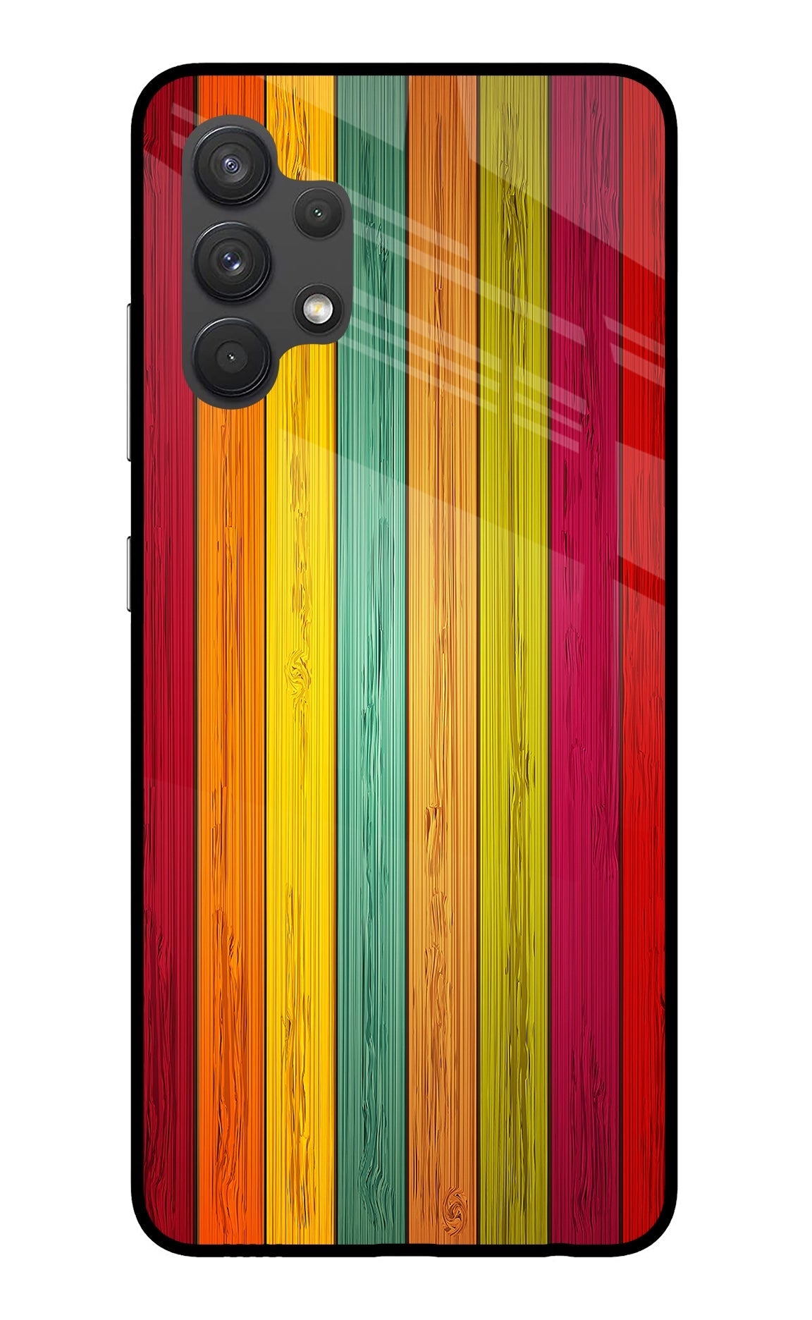 Multicolor Wooden Samsung A32 4G Glass Case