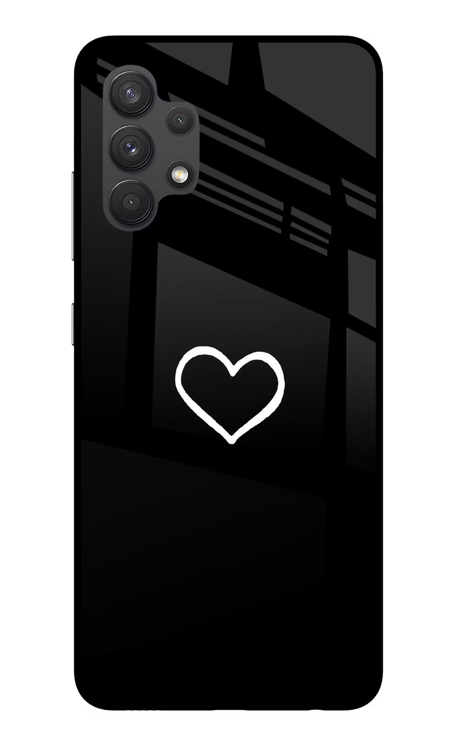 Heart Samsung A32 4G Back Cover, Glass case