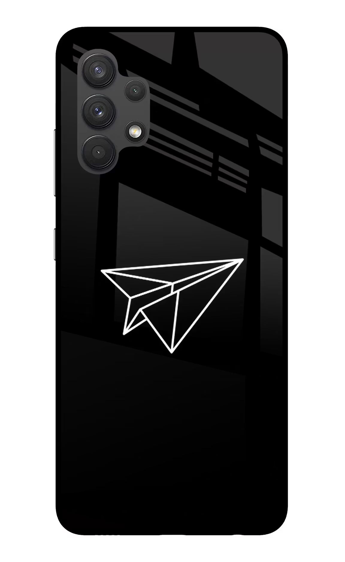 Paper Plane White Samsung A32 4G Glass Case Back Cover by Casekaro