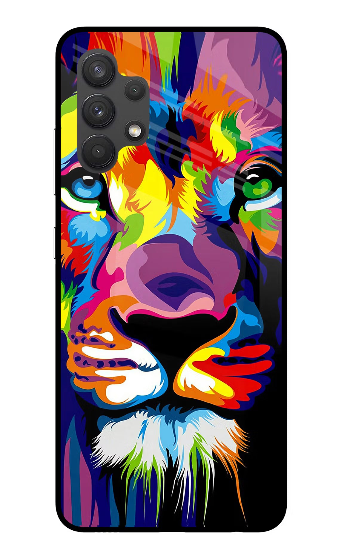 Lion Samsung A32 4G Glass Case Back Cover by Casekaro