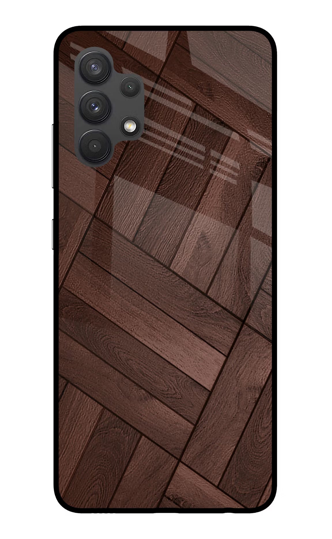 Wooden Texture Design Samsung A32 4G Glass Case Back Cover by Casekaro