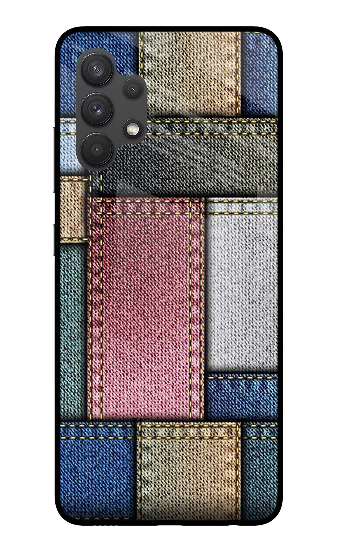 Multicolor Jeans Samsung A32 4G Glass Case Back Cover by Casekaro