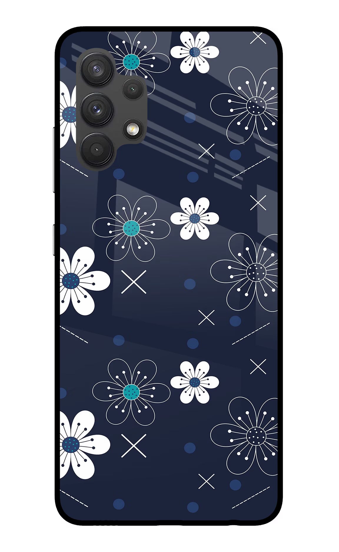 Flowers Samsung A32 4G Glass Case Back Cover by Casekaro