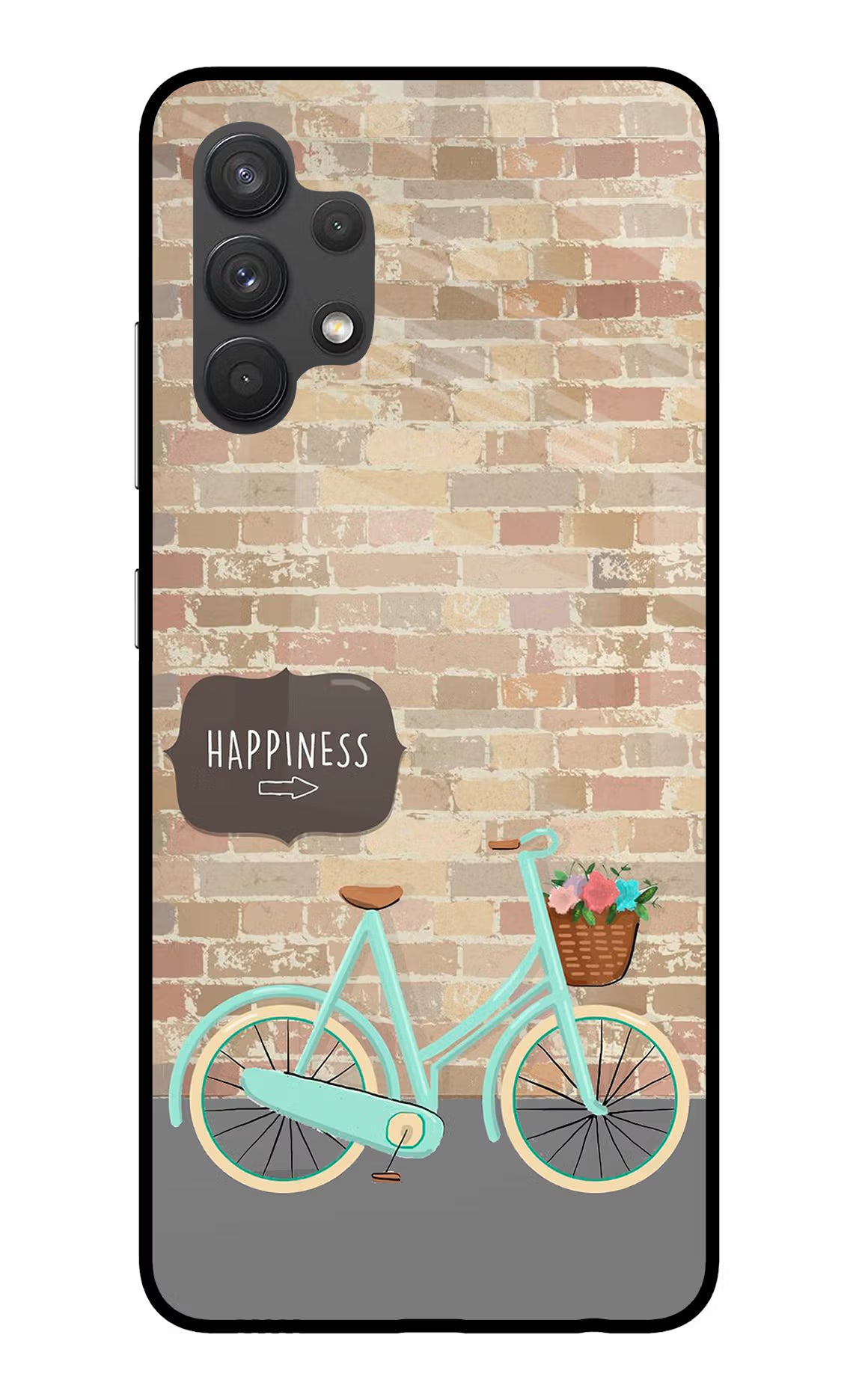 Happiness Artwork Samsung A32 4G Glass Case Back Cover by Casekaro