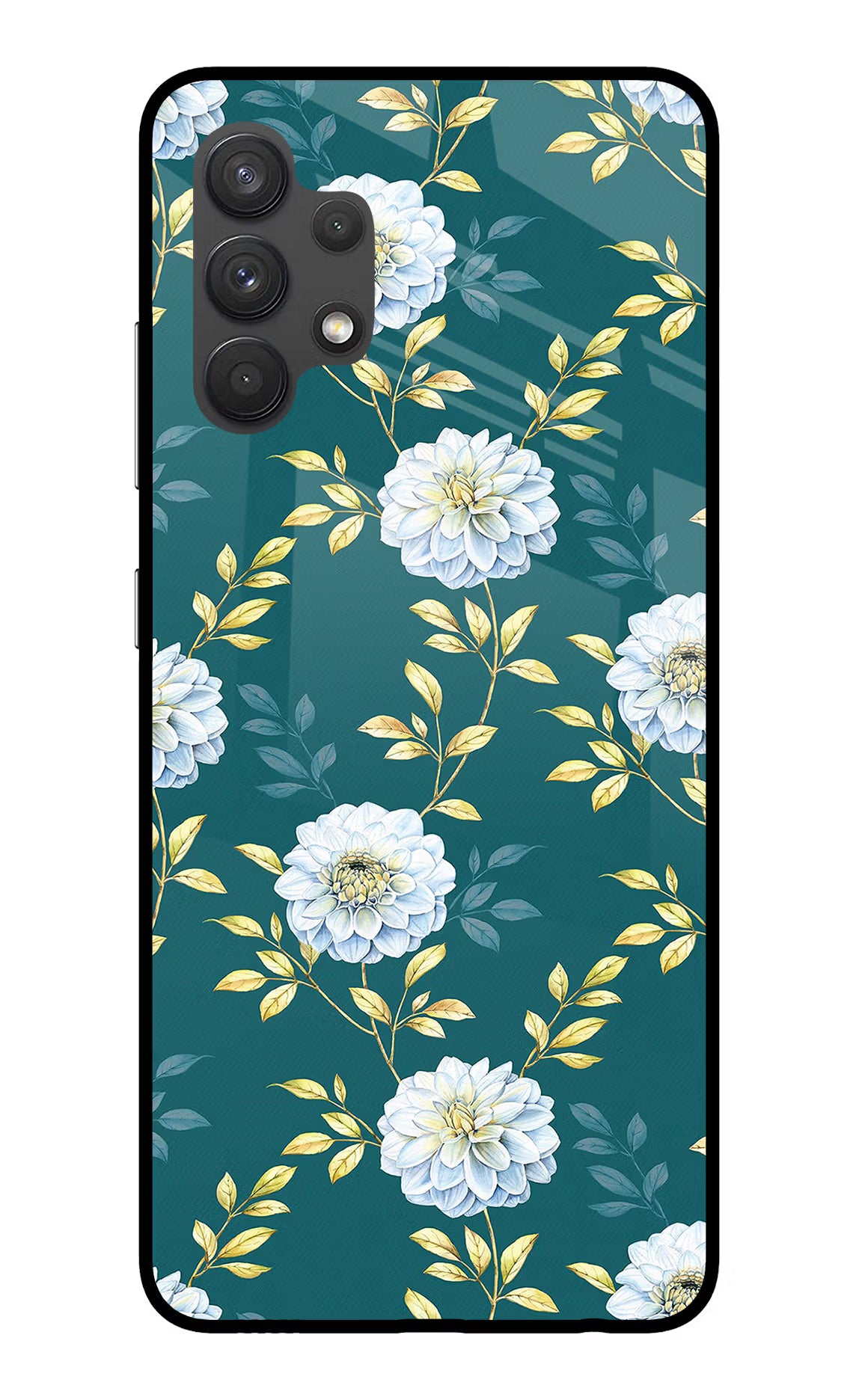 Flowers Samsung A32 4G Glass Case Back Cover by Casekaro