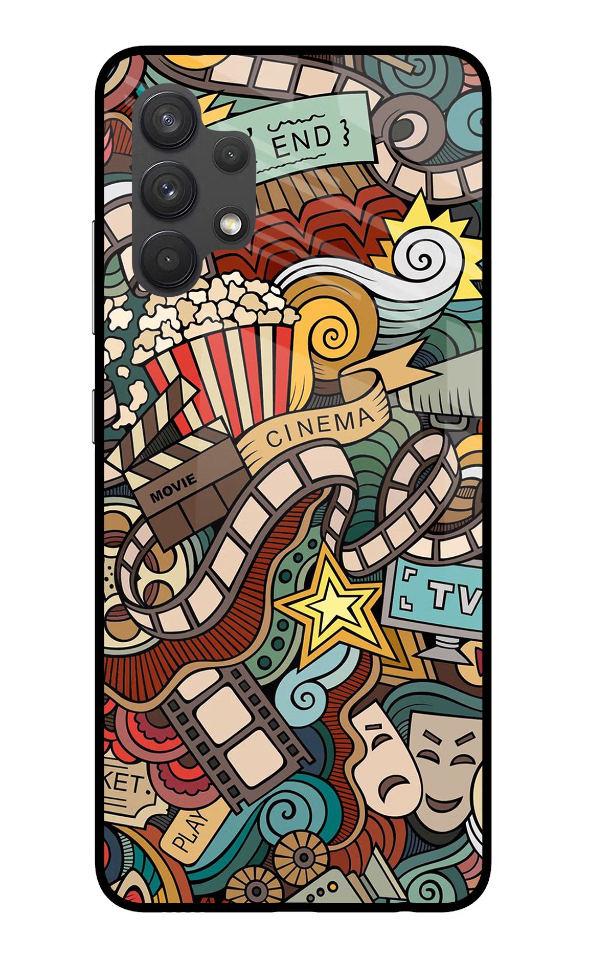 Cinema Abstract Samsung A32 4G Glass Case Back Cover by Casekaro