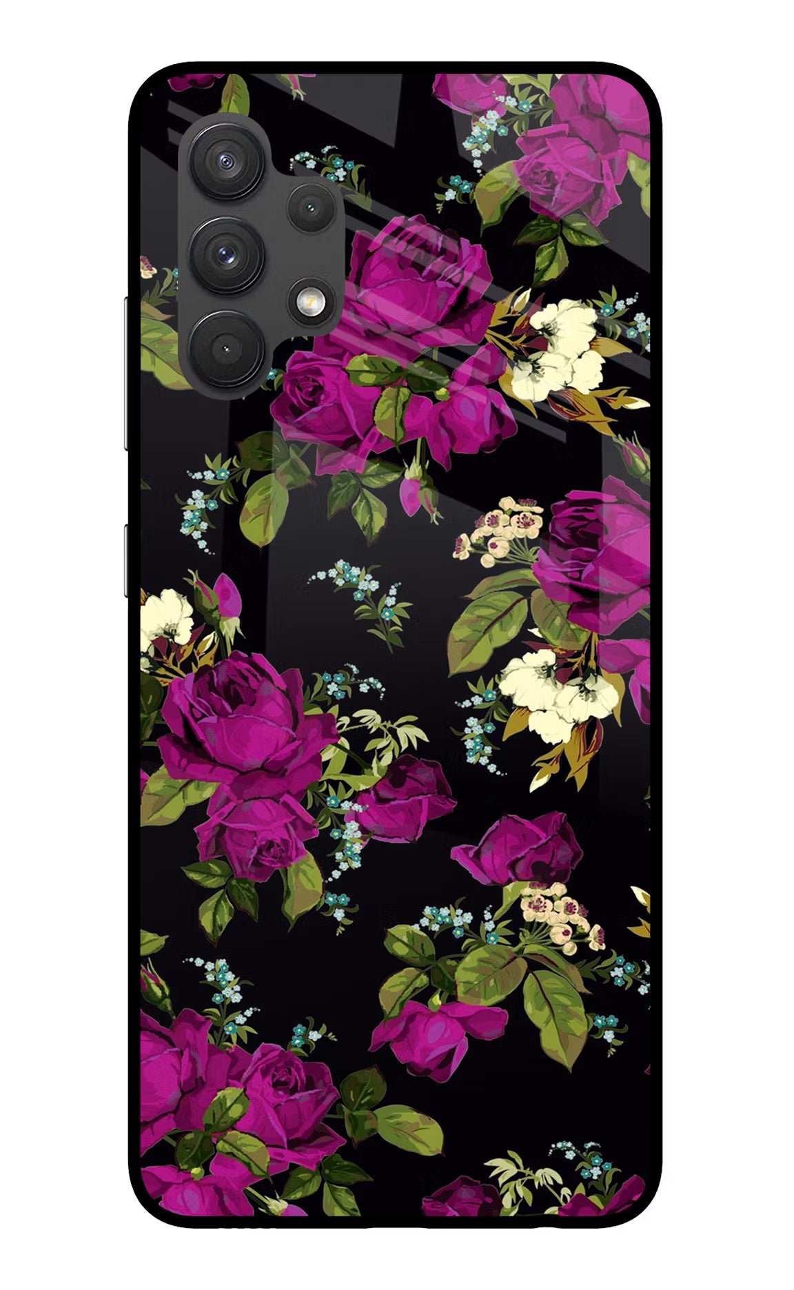Flowers Samsung A32 4G Glass Case Back Cover by Casekaro