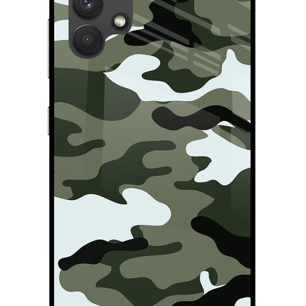 Camouflage Samsung A32 4G Glass Case Back Cover by Casekaro
