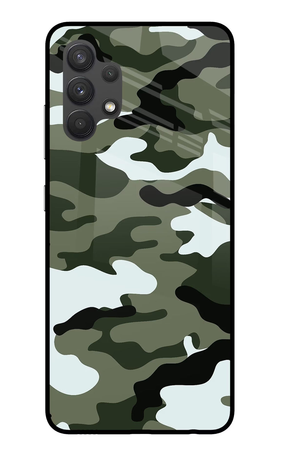 Camouflage Samsung A32 4G Back Cover, Glass case