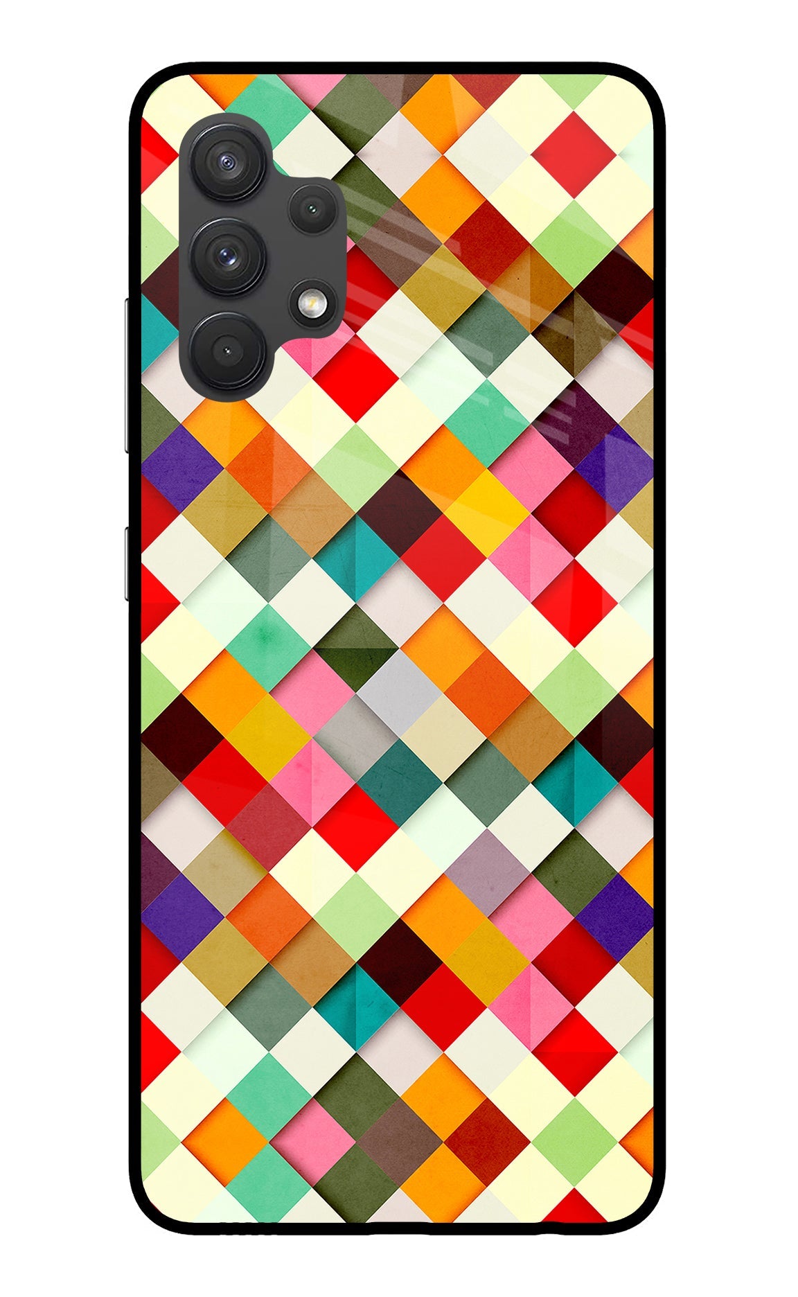 Geometric Abstract Colorful Samsung A32 4G Glass Case