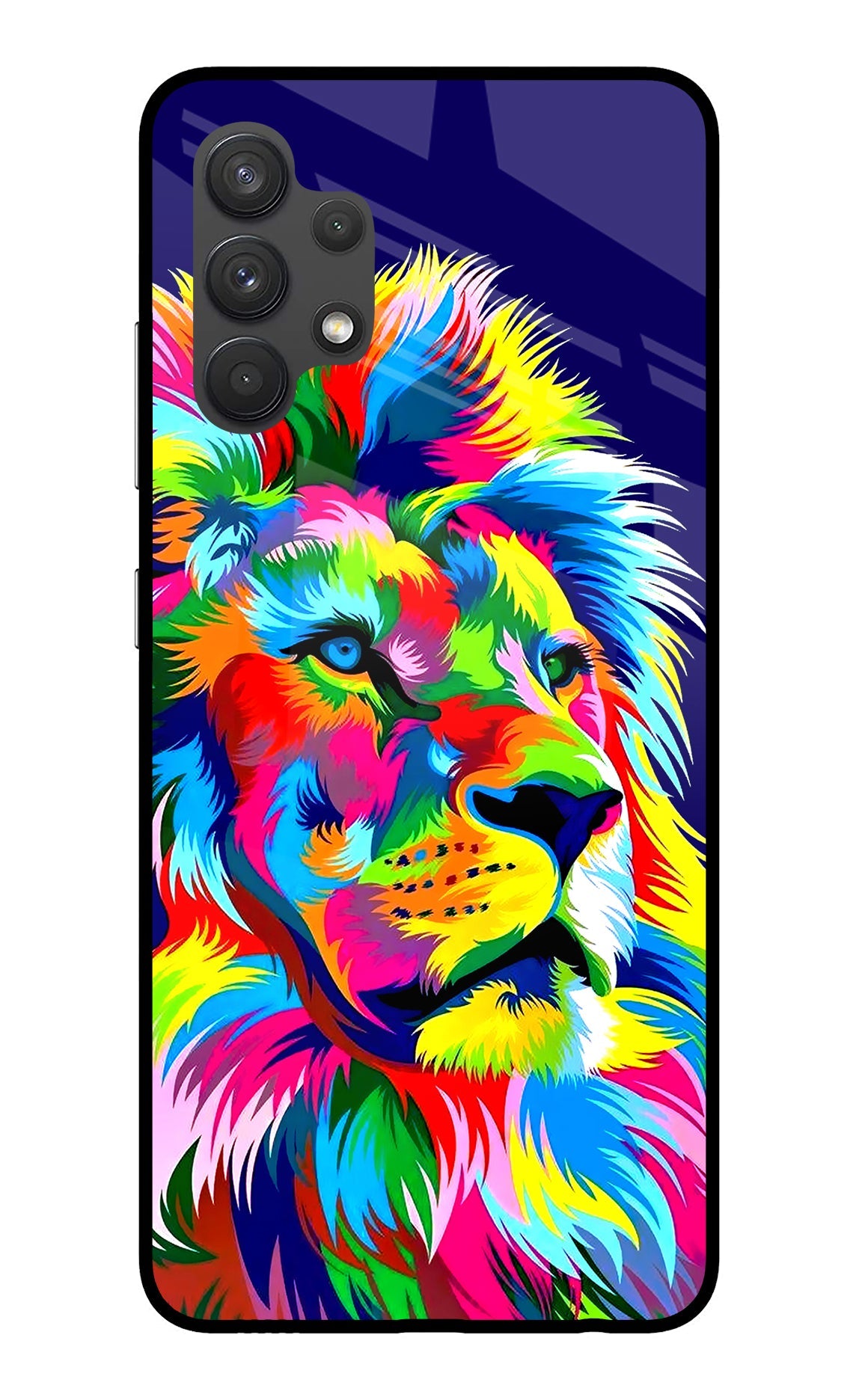 Vector Art Lion Samsung A32 4G Glass Case