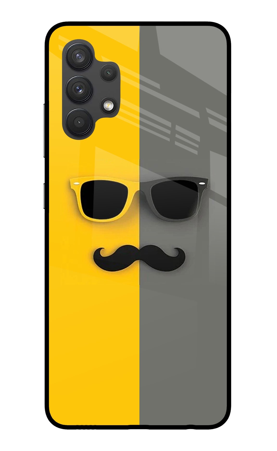 Sunglasses with Mustache Samsung A32 4G Glass Case