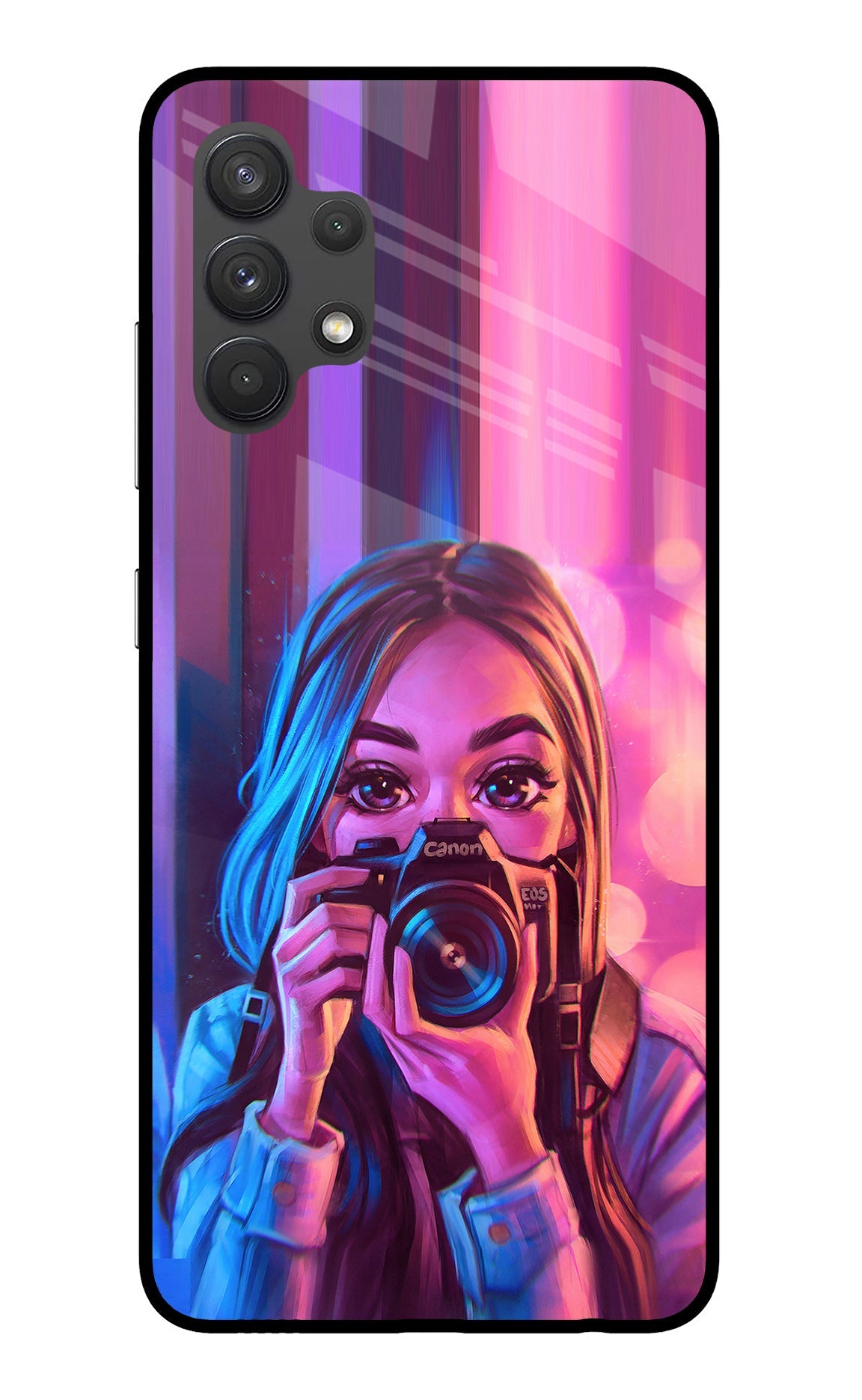 Girl Photographer Samsung A32 4G Glass Case