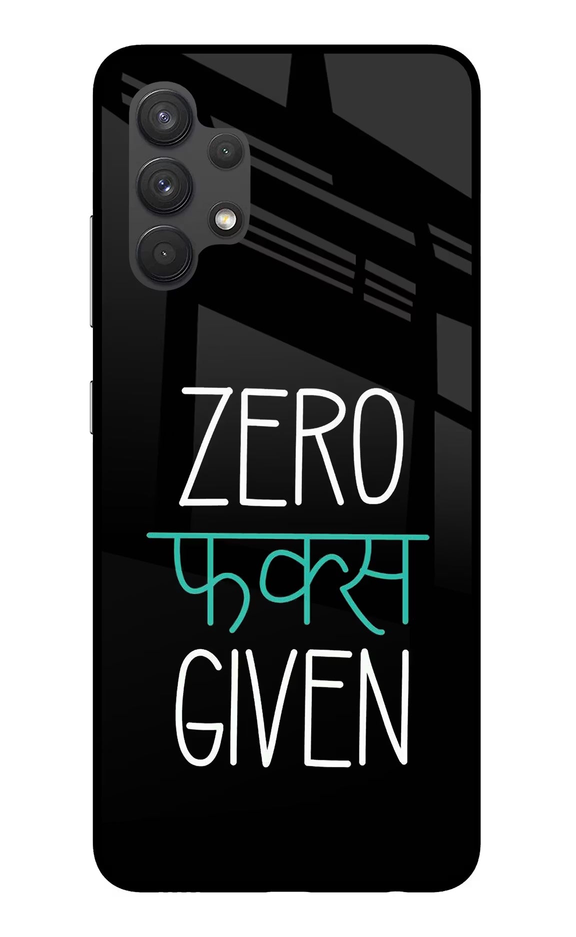 Zero Fucks Given Samsung A32 4G Glass Case Back Cover by Casekaro