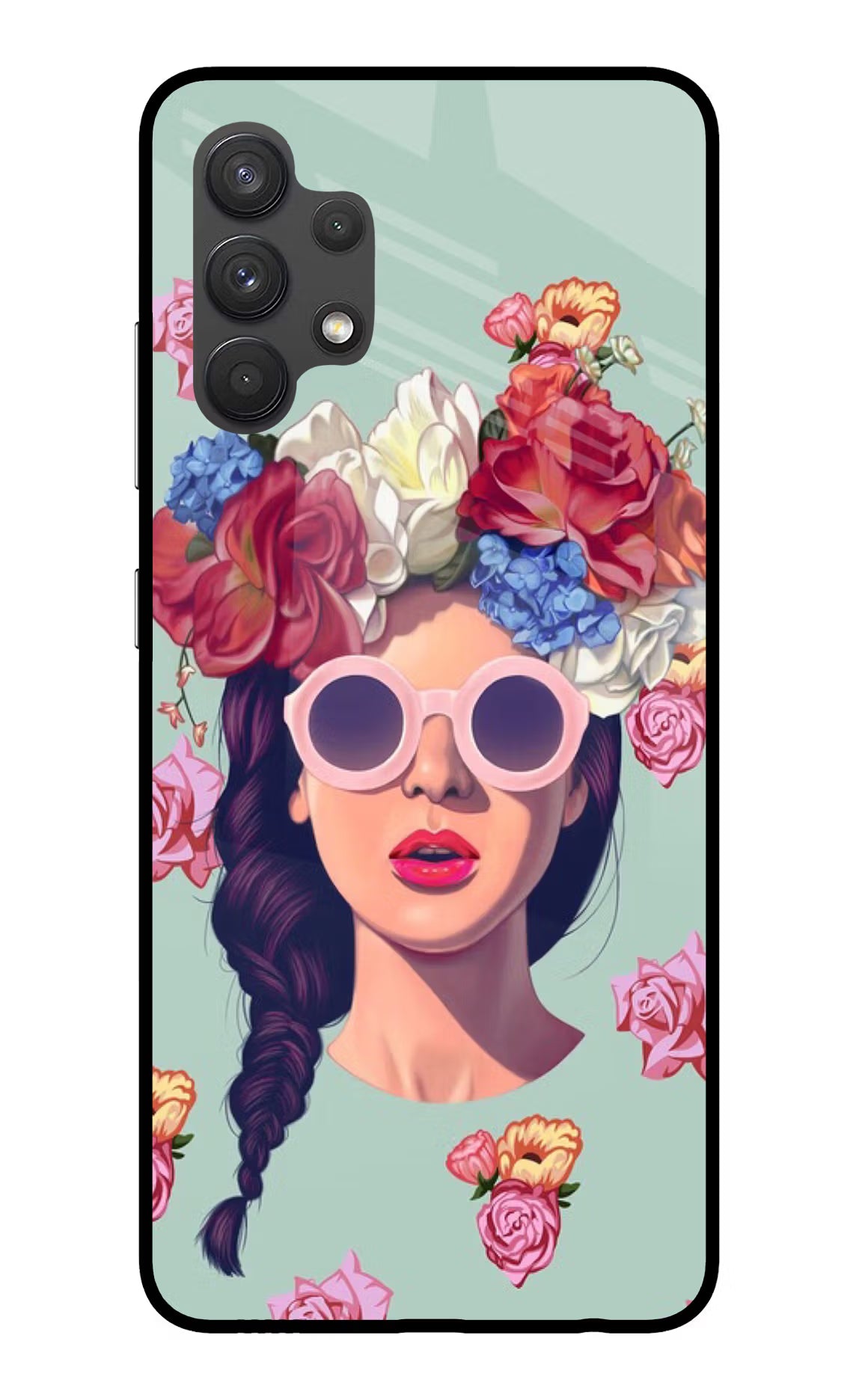 Pretty Girl Samsung A32 4G Glass Case Back Cover by Casekaro