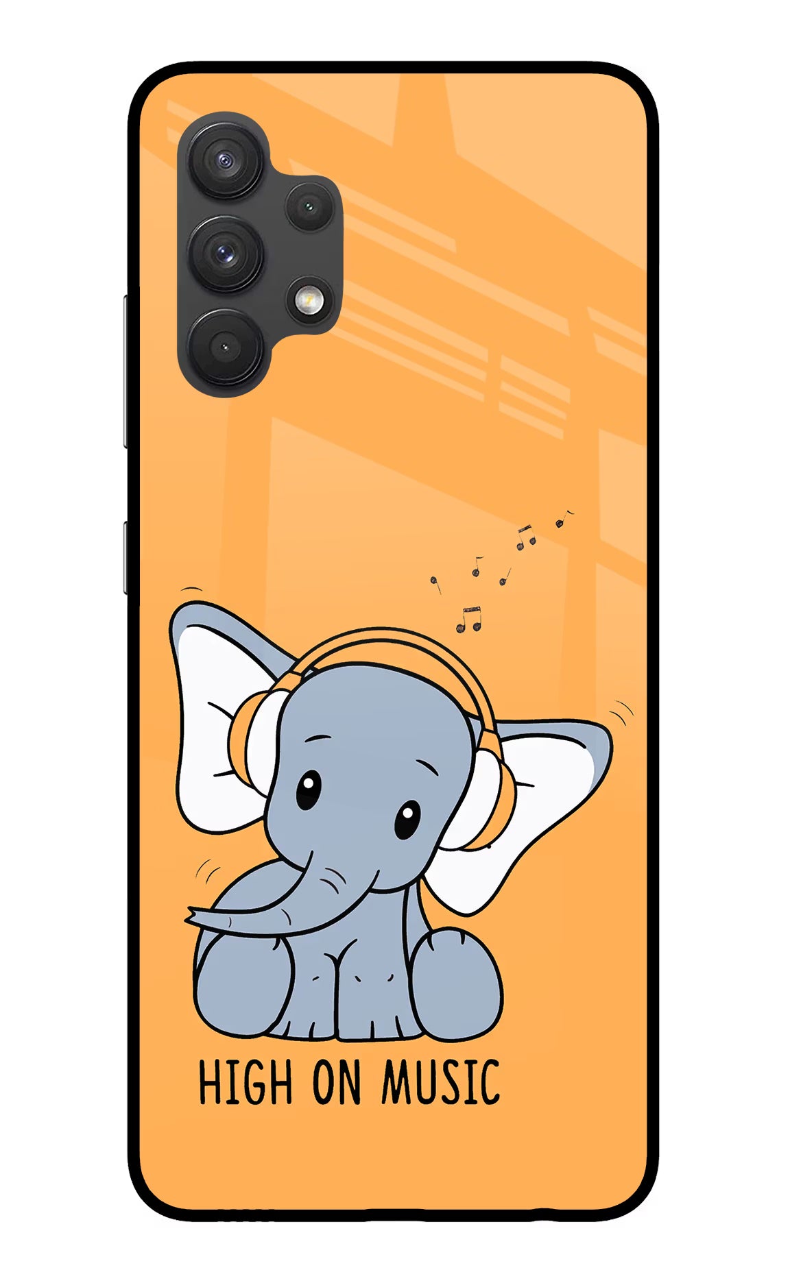 High On Music Samsung A32 4G Glass Case Back Cover by Casekaro