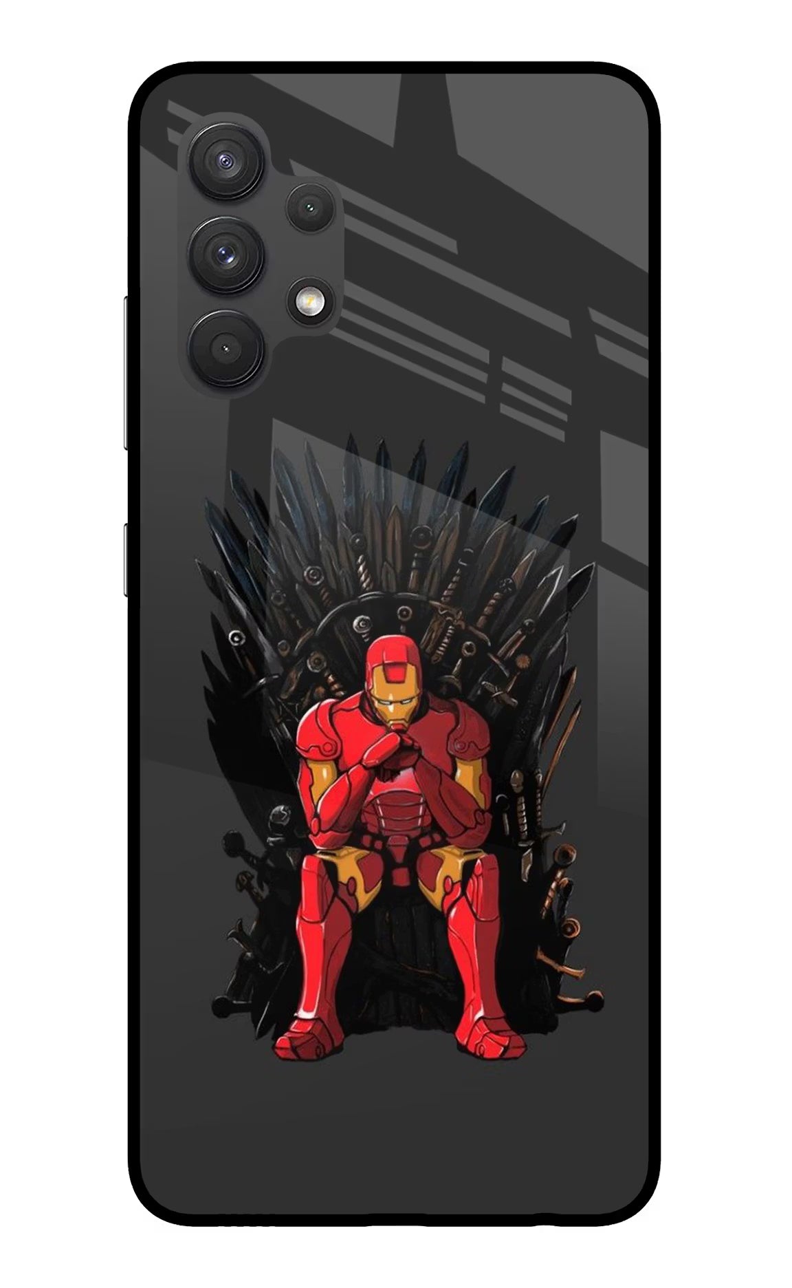 Ironman Throne Samsung A32 4G Glass Case Back Cover by Casekaro