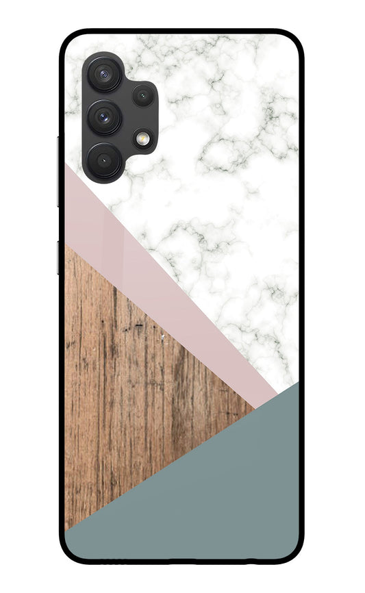 Marble wood Abstract Samsung A32 4G Glass Case